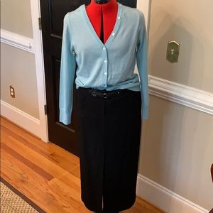 Armani midi black skirt sz 8 slit in front